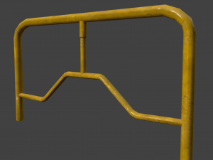 industrial fence game ready 3D Model