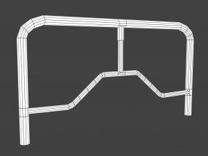 industrial fence game ready 3D Model