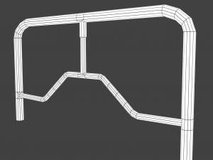 industrial fence game ready 3D Model