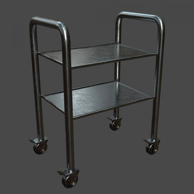 metal auxiliary instrumental table game ready 3D Model .c4d .max .obj .3ds .fbx .stl .blend 