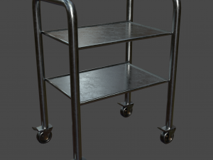 metal auxiliary instrumental table game ready 3D Model