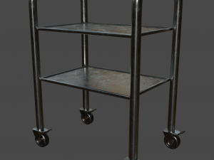 metal auxiliary instrumental table game ready 3D Model