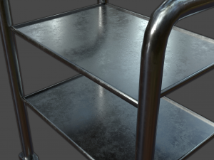 metal auxiliary instrumental table game ready 3D Model
