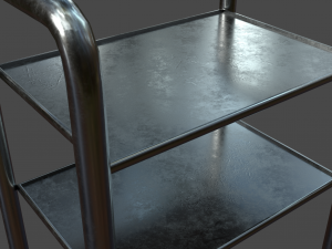 metal auxiliary instrumental table game ready 3D Model