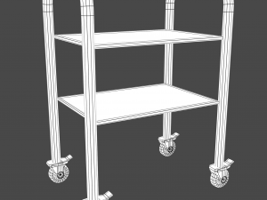 metal auxiliary instrumental table game ready 3D Model