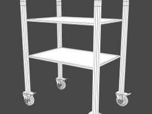 metal auxiliary instrumental table game ready 3D Model