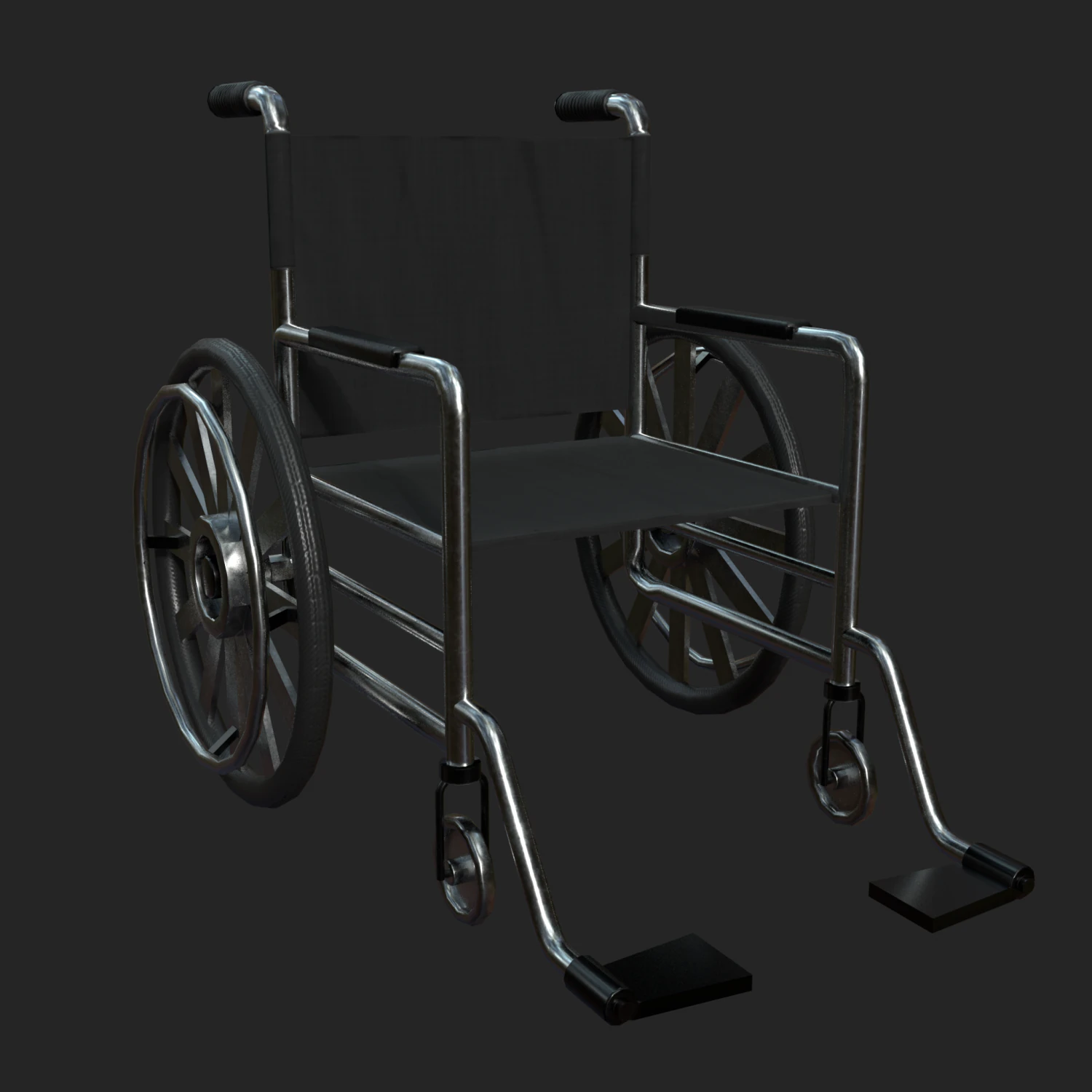 silla de ruedas basica Modelo 3D .c4d .max .obj .3ds .fbx .stl .blend 