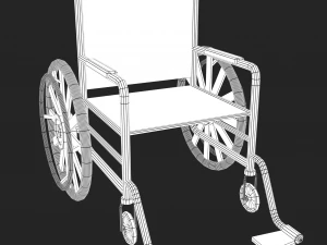 silla de ruedas basica Modelo 3D