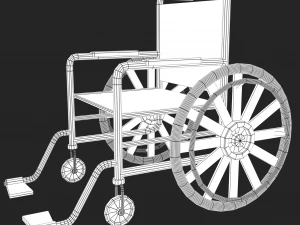 silla de ruedas basica Modelo 3D