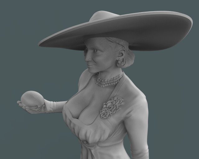 sculpture of lady dimitrescu for 3d printing 3D 프린트 모델 .c4d .max .obj .3ds .fbx .stl .blend 