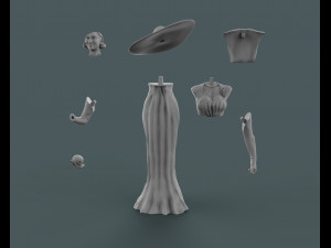sculpture of lady dimitrescu for 3d printing 3D 프린트 모델