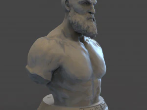 sculpture of god of war kratos 3d print model 3D Print Model
