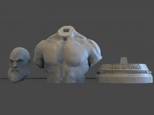 sculpture of god of war kratos 3d print model 3D Print Model