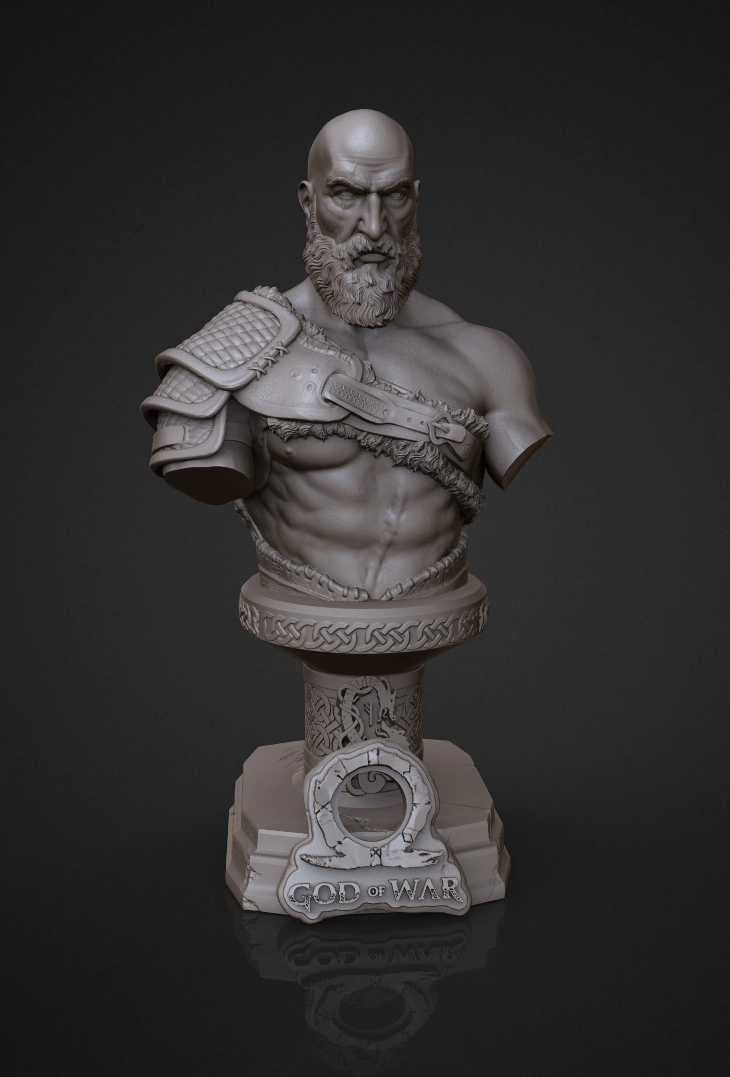 sculpture of god of war kratos 3d print model 3D Print Model .c4d .max .obj .3ds .fbx .stl .blend 