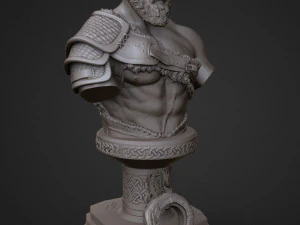 sculpture of god of war kratos 3d print model 3D Print Model