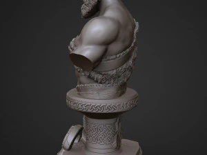 sculpture of god of war kratos 3d print model 3D Print Model