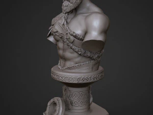 sculpture of god of war kratos 3d print model 3D Print Model