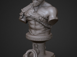 sculpture of god of war kratos 3d print model 3D-Druckmodell
