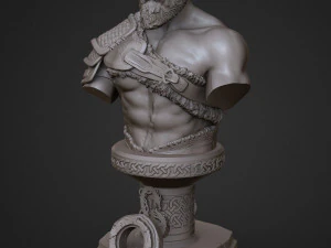 sculpture of god of war kratos 3d print model 3D Print Model