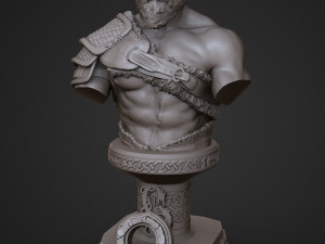 sculpture of god of war kratos 3d print model 3D-Druckmodell