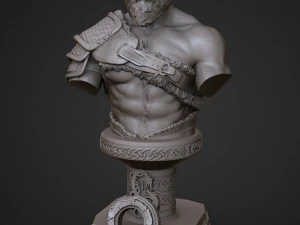 sculpture of god of war kratos 3d print model 3D Print Model