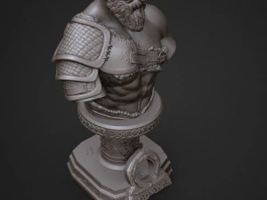 sculpture of god of war kratos 3d print model 3D Print Model