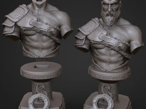 sculpture of god of war kratos 3d print model 3D Print Model