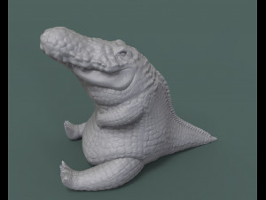 the cookie or sweets jar and the miniature of chubby crocodile 3d print model 3D प्रिंट मॉडल