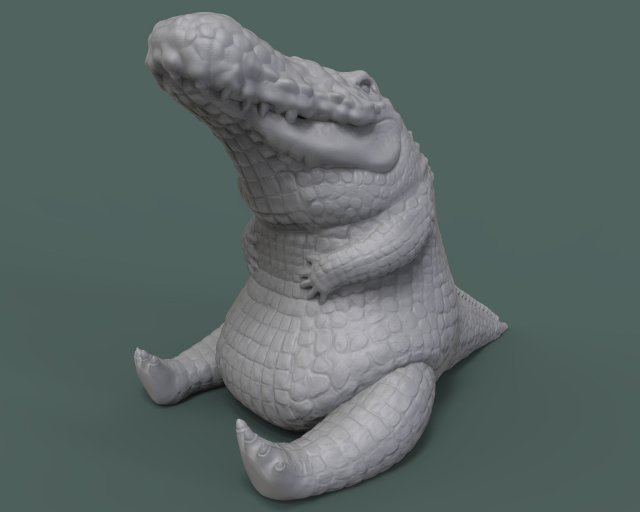 the cookie or sweets jar and the miniature of chubby crocodile 3d print model 3D प्रिंट मॉडल .c4d .max .obj .3ds .fbx .stl .blend 