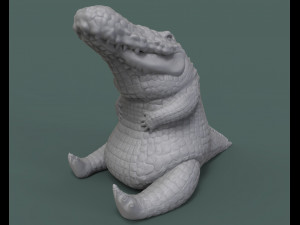 the cookie or sweets jar and the miniature of chubby crocodile 3d print model 3D Принт Модель