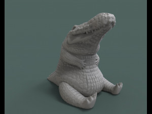 the cookie or sweets jar and the miniature of chubby crocodile 3d print model 3D प्रिंट मॉडल
