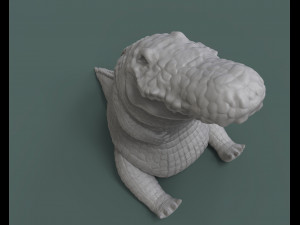 the cookie or sweets jar and the miniature of chubby crocodile 3d print model 3D प्रिंट मॉडल