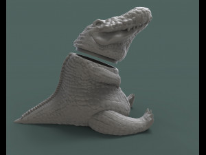 the cookie or sweets jar and the miniature of chubby crocodile 3d print model 3D प्रिंट मॉडल