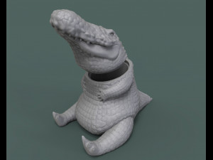 the cookie or sweets jar and the miniature of chubby crocodile 3d print model 3D प्रिंट मॉडल