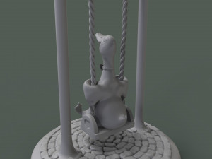 cute duck on the swing 3d print model 3D Print Model