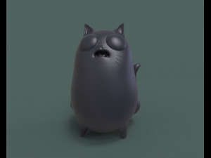 the cute chubby cat 3d print model Modelo de Impressão 3D