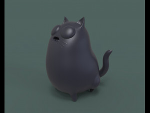 the cute chubby cat 3d print model Modelo de Impressão 3D