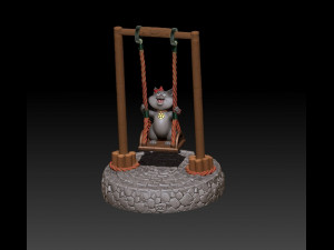 cute cats on the swing 3d print model 3d print model 3D Print Model