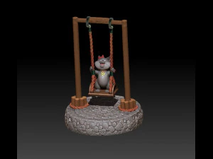 cute cats on the swing 3d print model 3d print model 3D Print Model
