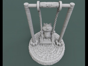 cute cats on the swing 3d print model 3d print model 3D Print Model