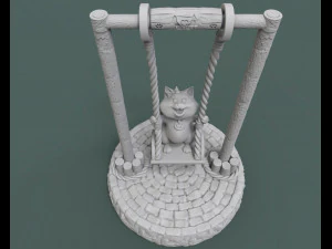 cute cats on the swing 3d print model 3d print model 3D Print Model