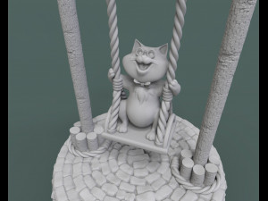 cute cats on the swing 3d print model 3d print model 3D Print Model