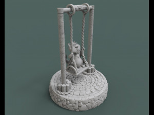cute cats on the swing 3d print model 3d print model 3D Print Model