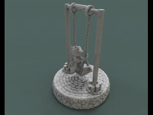cute cats on the swing 3d print model 3d print model 3D Print Model