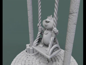 cute cats on the swing 3d print model 3d print model 3D Print Model