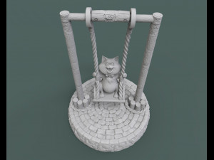 cute cats on the swing 3d print model 3d print model 3D Print Model