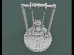cute cats on the swing 3d print model 3d print model 3D Print Model