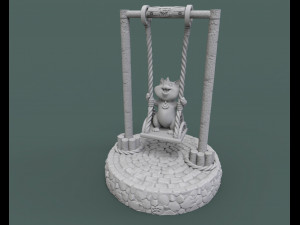 cute cats on the swing 3d print model 3d print model 3D Print Model