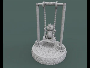 cute cats on the swing 3d print model 3d print model 3D Print Model