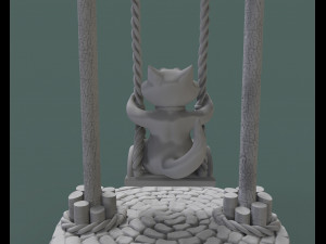 cute cats on the swing 3d print model 3d print model 3D Print Model